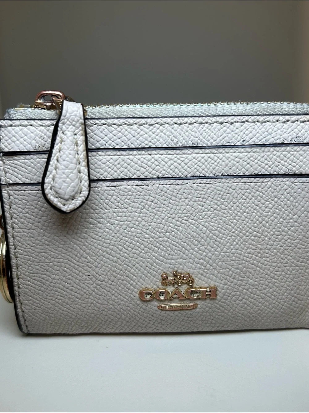 Coach Small Zip Card Case Wallet Keychain
